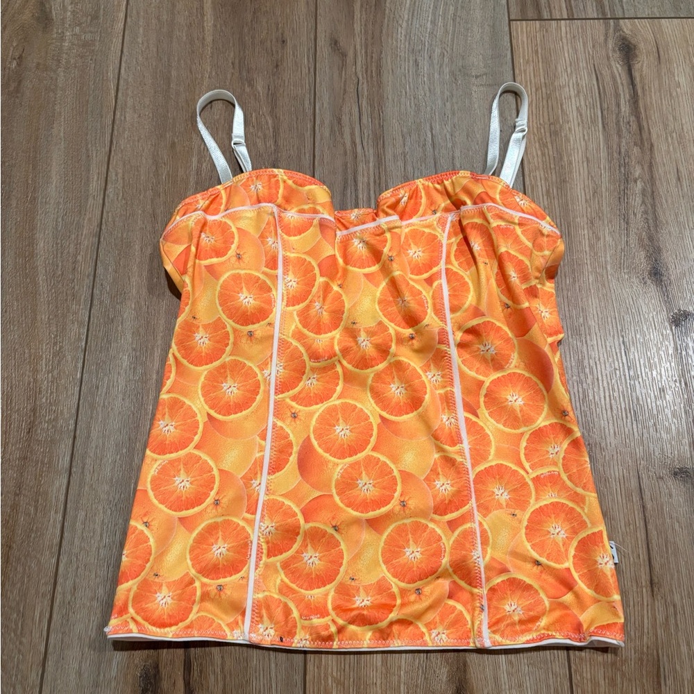 Y2K Style Orange Fruit Corset Top by 69 Slam 🍊🧡